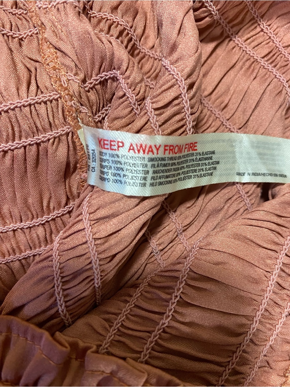 Free People Rusty Rose Smocked Satin Crop Top - Picture 6 of 6